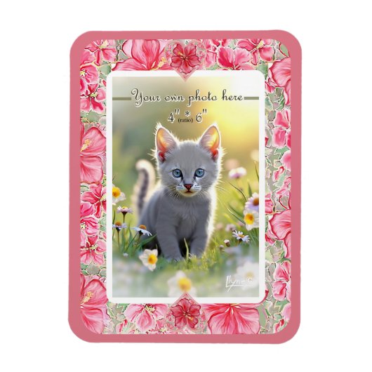 Hibiscus & kant ROOD Magneet (Verticaal)