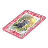 Hibiscus & kant ROOD Magneet (Linkerzijde)