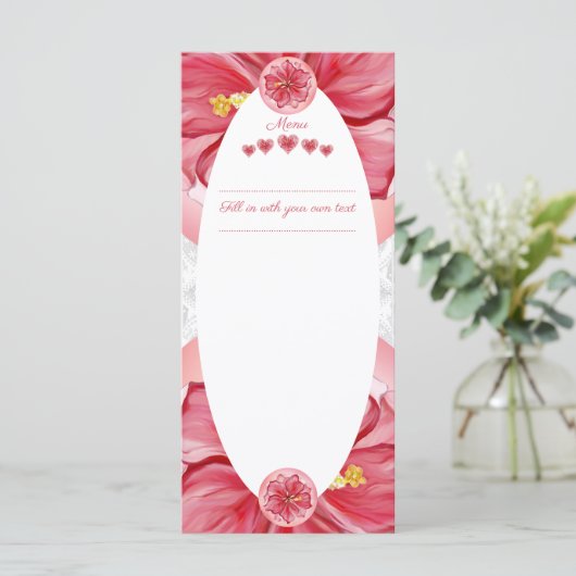 Hibiscus & kant ROOD Menu (Staand voorkant)