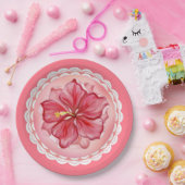 Hibiscus & kant ROOD Papieren Bordje (Feest)