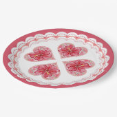 Hibiscus & kant ROOD Papieren Bordje (Gekanteld)