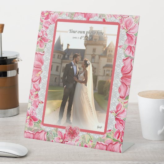 Hibiscus & kant ROOD Reclamebord Met Voetstuk (Insitu)