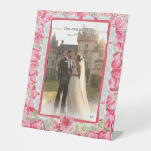 Hibiscus & kant ROOD Reclamebord Met Voetstuk (Voorkant)