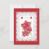 Hibiscus & kant ROOD RSVP Kaartje (Voorkant)