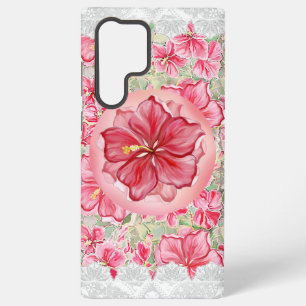 Hibiscus & kant ROOD Samsung Galaxy Hoesje