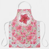 Hibiscus & kant ROOD Schort (Voorkant)