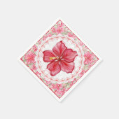 Hibiscus & kant ROOD Servet (Hoek)