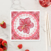 Hibiscus & kant ROOD Servet (Insitu)