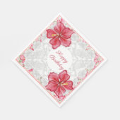 Hibiscus & kant ROOD Servet (Hoek)