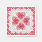 Hibiscus & kant ROOD Servet (Voorkant)