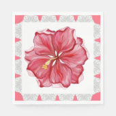 Hibiscus & kant ROOD Servet (Voorkant)