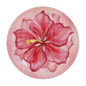 Hibiscus & kant ROOD Snijplank (Voorkant)