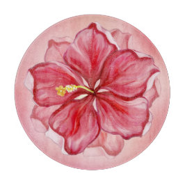 Hibiscus & kant ROOD Snijplank