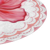 Hibiscus & kant ROOD Snijplank (Hoek)