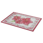 Hibiscus & kant ROOD Snijplank (Hoek)