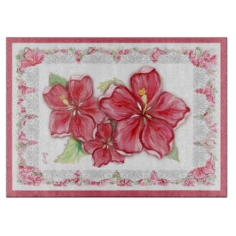 Hibiscus & kant ROOD Snijplank