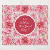 Hibiscus & kant ROOD Sparkling Wijnetiket (Enkel label)