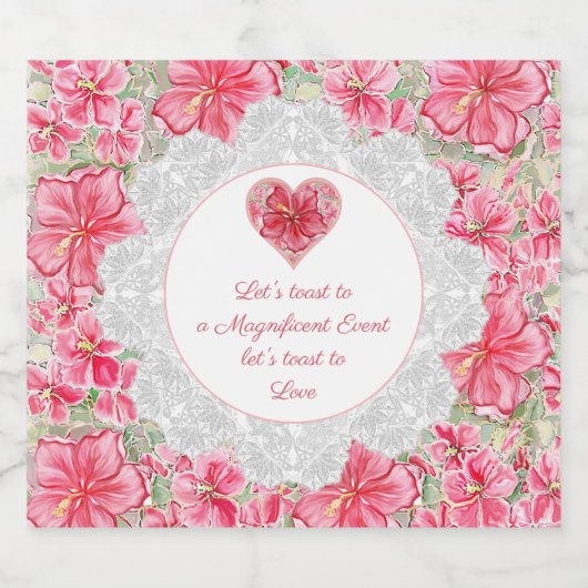 Hibiscus & kant ROOD Sparkling Wijnetiket (Enkel label)