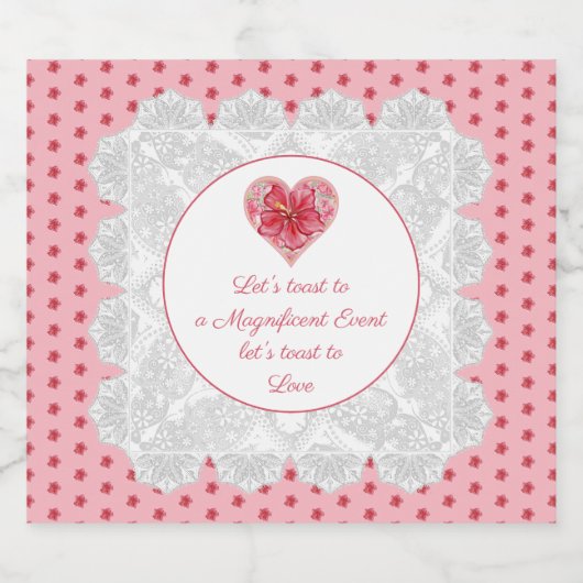 Hibiscus & kant ROOD Sparkling Wijnetiket (Enkel label)