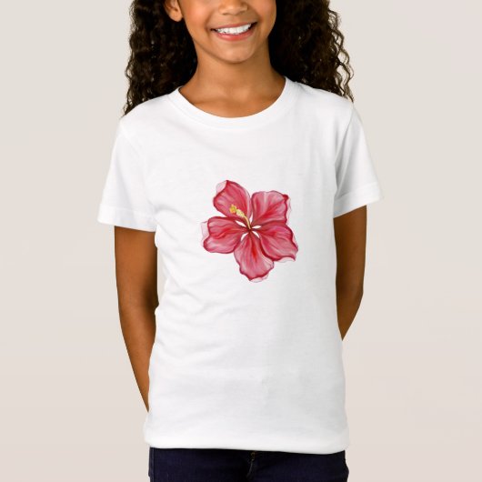 Hibiscus & kant ROOD T-shirt (Voorkant)