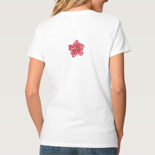 Hibiscus & kant ROOD T-shirt (Achterkant)