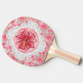 Hibiscus & kant ROOD Tafeltennisbatje (Zijkant)