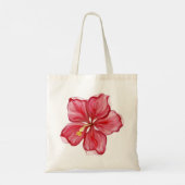 Hibiscus & kant ROOD Tote Bag (Achterkant)