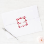 Hibiscus & kant ROOD Vierkante Sticker (Envelop)