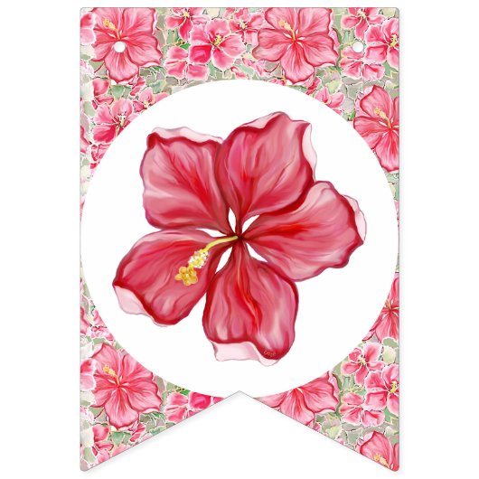 Hibiscus & kant ROOD Vlaggetjes (Eerste vlag)