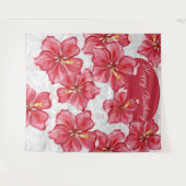 Hibiscus & kant ROOD Wandkleed (Voorkant (horizontaal))