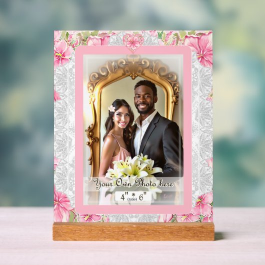 Hibiscus & kant ROZE Acryl Bord (Neutraal)