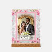 Hibiscus & kant ROZE Acryl Bord (Voorkant)