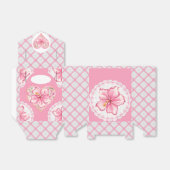 Hibiscus & kant ROZE Bedankdoosjes (Uitgevouwen)