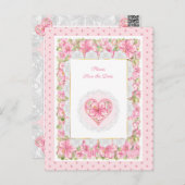 Hibiscus & kant ROZE Briefkaart (Voorkant / Achterkant)