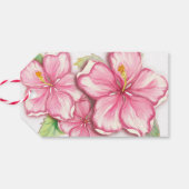 Hibiscus & kant ROZE Cadeaulabel (Achterkant Horizontaal)
