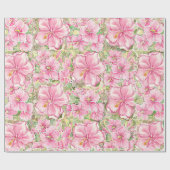 Hibiscus & kant ROZE Cadeaupapier (Vlak)