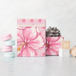 Hibiscus & kant ROZE Cadeaupapier