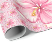Hibiscus & kant ROZE Cadeaupapier (Rol Hoek)