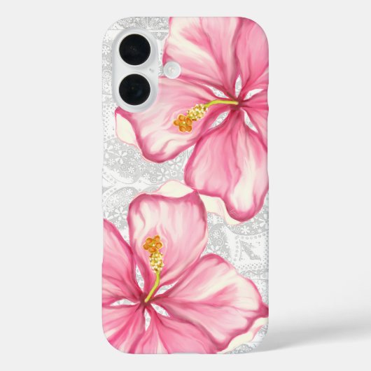 Hibiscus & kant ROZE Case-Mate iPhone Case (Achterkant)