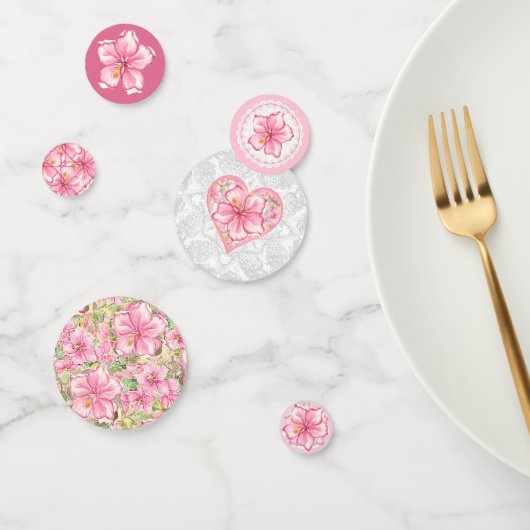 Hibiscus & kant ROZE Confetti (Groep)
