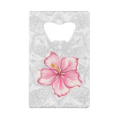 Hibiscus & kant ROZE Creditkaart Flessenopener (Achterkant)