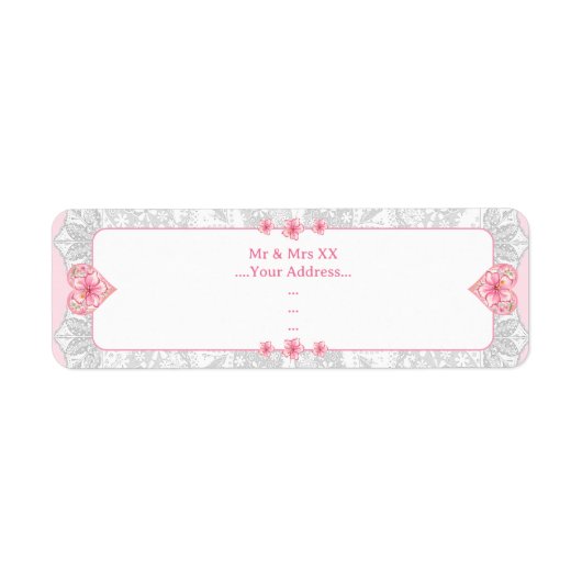 Hibiscus & kant ROZE Etiket (Voorkant)