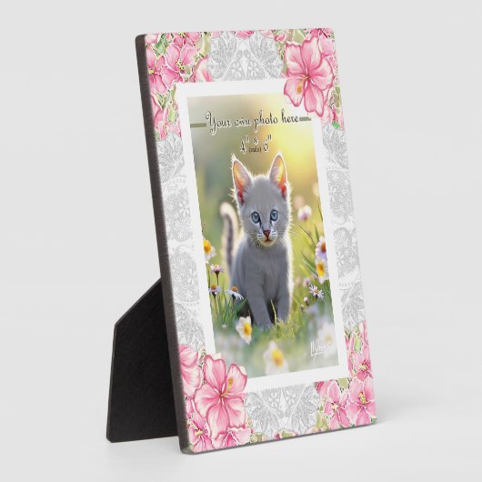 Hibiscus & kant ROZE Fotoplaat (Zijkant)