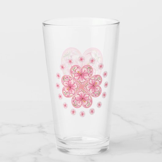 Hibiscus & kant ROZE Glas (Achterkant)