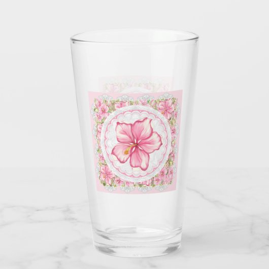 Hibiscus & kant ROZE Glas (Achterkant)