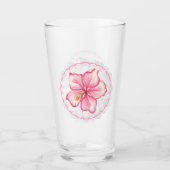 Hibiscus & kant ROZE Glas (Voorkant)