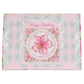 Hibiscus & kant ROZE Groot Cadeauzakje (Voorkant)