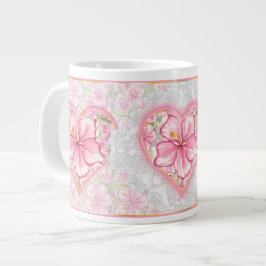 Hibiscus & kant ROZE Grote Koffiekop