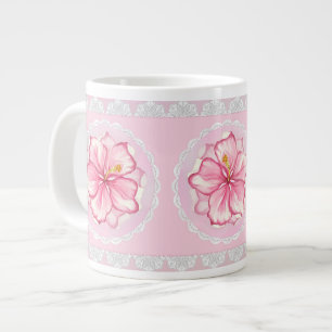 Hibiscus & kant ROZE Grote Koffiekop