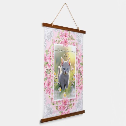 Hibiscus & kant ROZE Hangend Wandkleed (Gebogen)